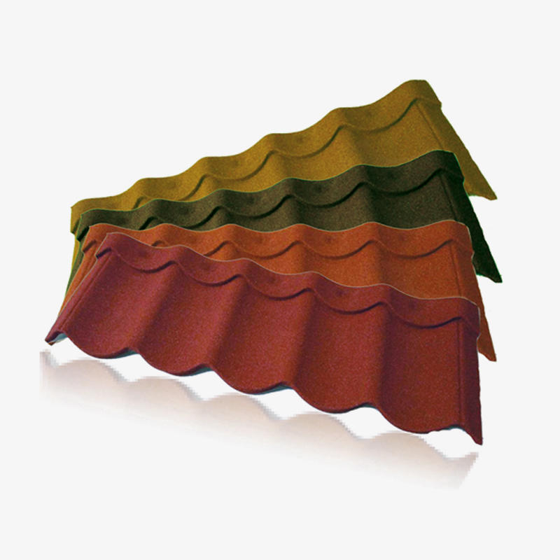 Wave colored stone coated steel tiles
