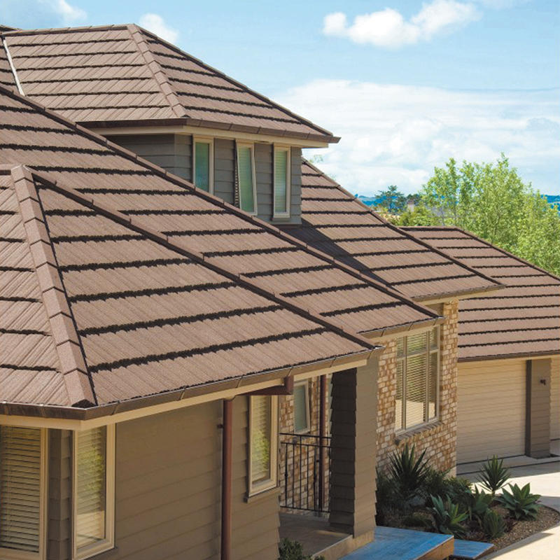 wood style Makuti Grained stone coated roofing tiles